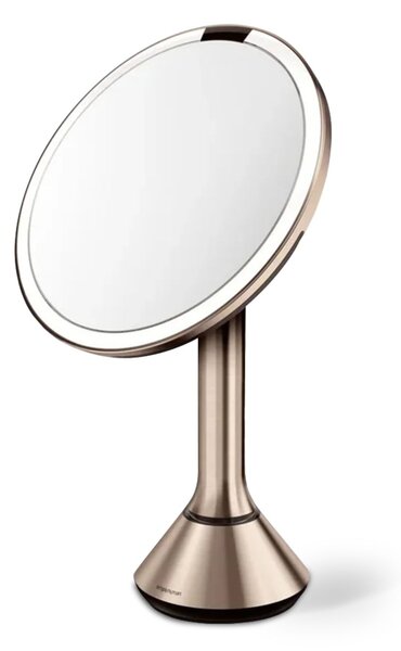 Kosmetické zrcátko Simplehuman Sensor Touch, DUAL LED osvětlení, 5x, dobíjecí, Rose Gold