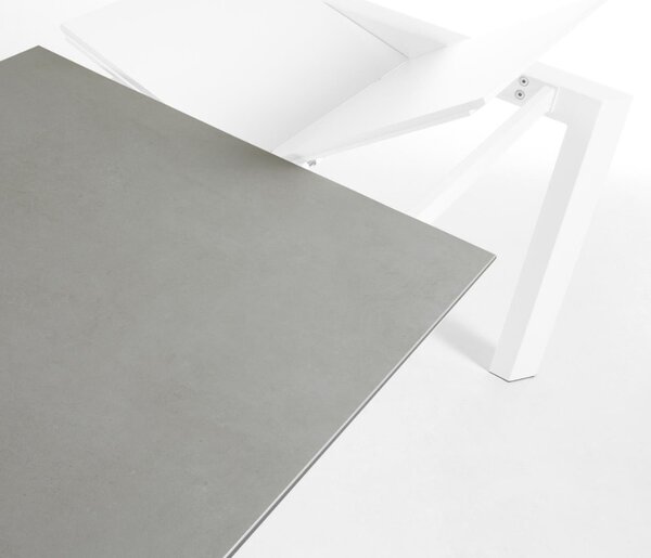 Šedý keramický rozkládací jídelní stůl Kave Home Axis 120/180 x 80 cm