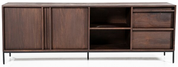 Eleonora Hnědý dřevěný TV stolek Jimmy 180 x 40 cm