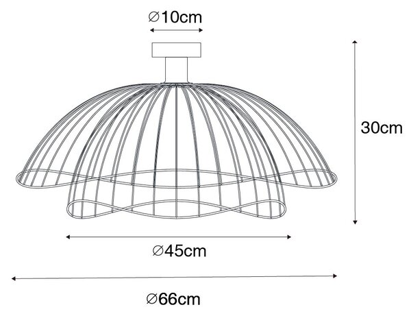 Chytré stropní svítidlo bronzové s dvojitým stínidlem 45 cm vč. WiFi G95 - Pua