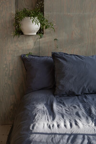 Povlečení z organické bavlny Crinkle Midnight 150 × 210 cm
