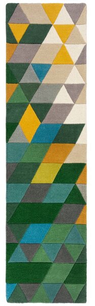 Flair Rugs koberce Ručně všívaný běhoun Illusion Prism Green/Multi - 60x230 cm