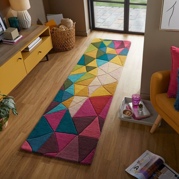Flair Rugs, Ručně všívaný běhoun Illusion Falmouth Multi, 60x230, vícebarevná, chodba / předsíň