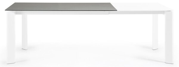 Šedý keramický rozkládací jídelní stůl Kave Home Axis 120/180 x 80 cm
