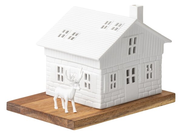 Porcelánový svícen domeček Ski Hut