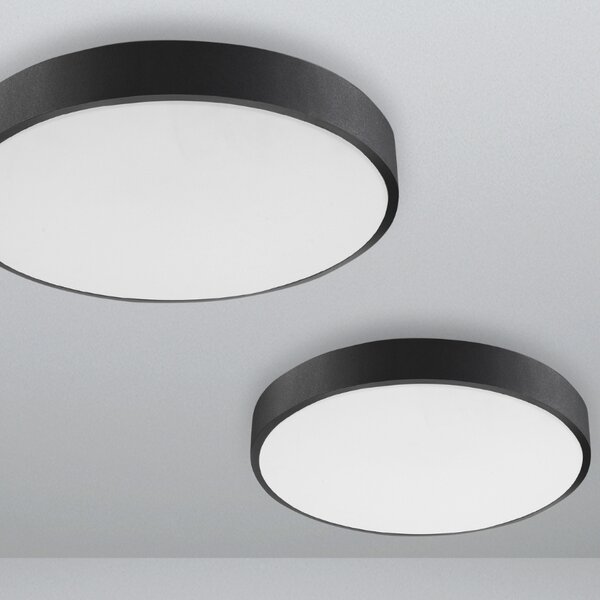 Černé kovové stropní LED světlo Nova Luce Hadon 40 cm