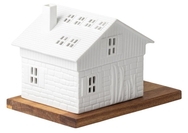 Porcelánový svícen domeček Ski Hut
