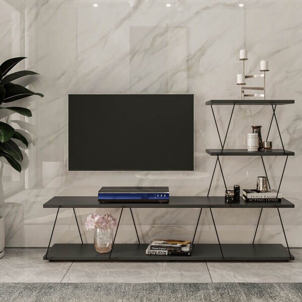 Kalune Design TV stolek ILGAZ 150 cm antracitový