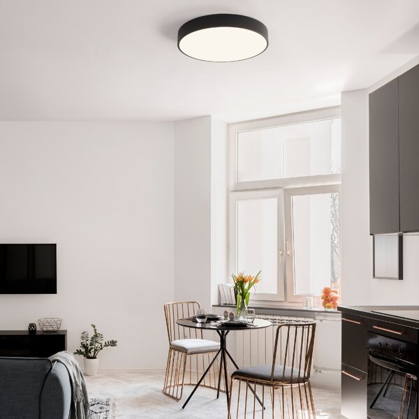 Černé kovové stropní LED světlo Nova Luce Hadon 40 cm