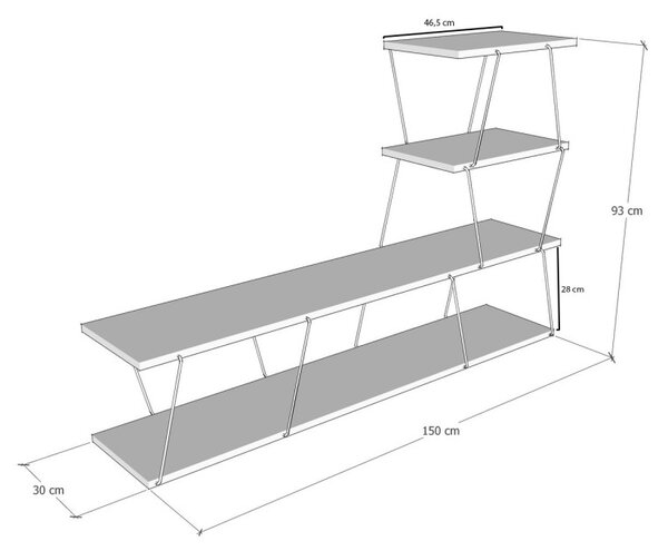 Kalune Design TV stolek ILGAZ 150 cm antracitový
