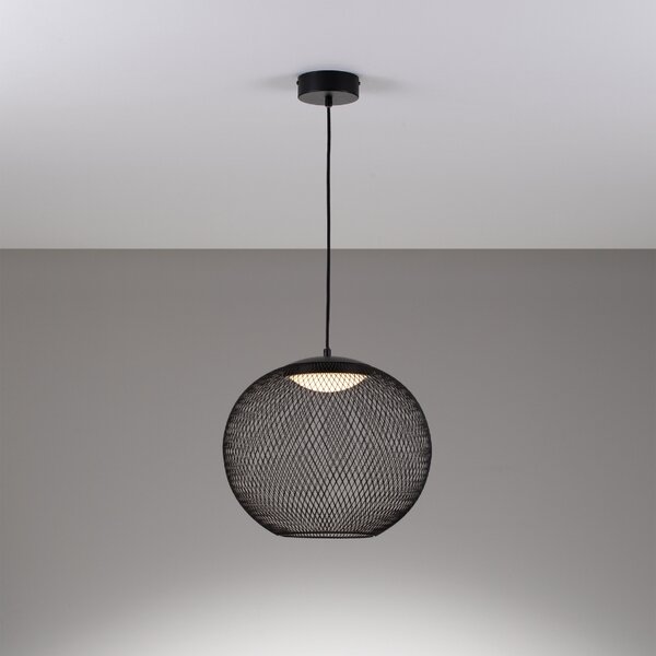 Černé závěsné LED světlo Nova Luce Kinetic 38 cm