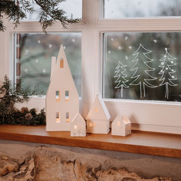 Porcelánový svícen domeček High Roof 30,5 cm