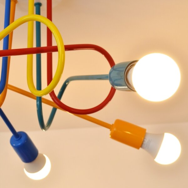 LED Dětský přisazený lustr OXFORD 5xE27/15W/230V