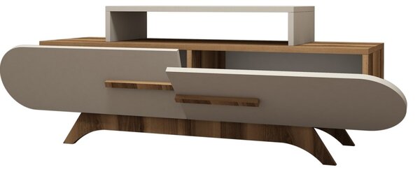 Kalune Design TV stolek ROSE 145 cm ořech/krémovo-bílý