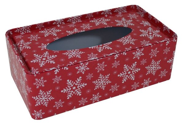 Vánoční plechová krabička na tissue Vločky 2000122