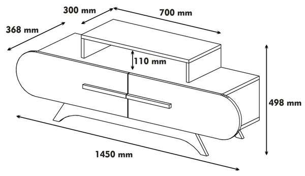 Kalune Design TV stolek ROSE 145 cm ořech/krémovo-bílý