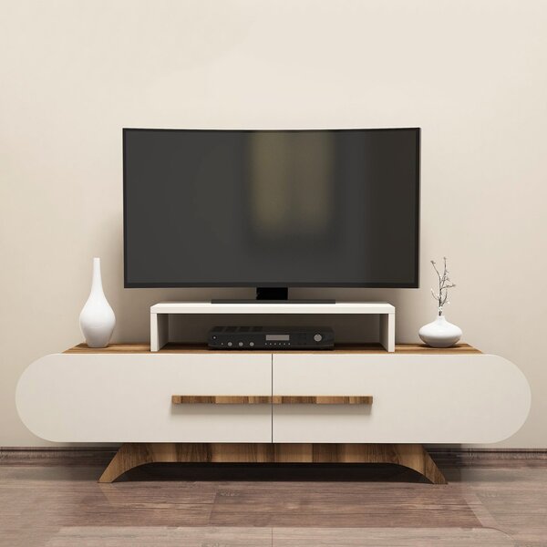 Kalune Design TV stolek ROSE 145 cm ořech/krémovo-bílý
