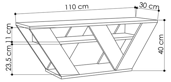 Kalune Design TV stolek PIPRALLA 110 cm kávový