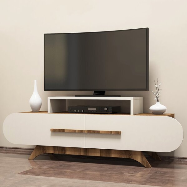 Kalune Design TV stolek ROSE 145 cm ořech/krémovo-bílý