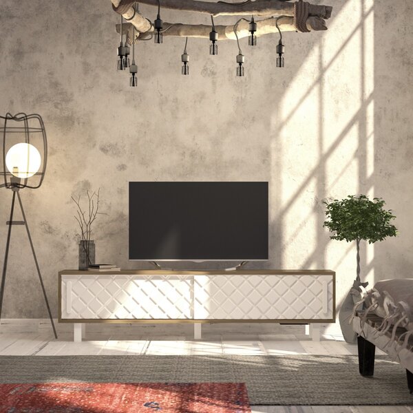 Kalune Design TV stolek ROB 180 cm bílý/dub