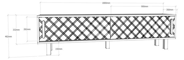 Kalune Design TV stolek ROB 180 cm bílý/dub