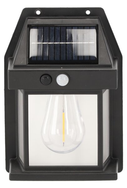 Garden Line Nástěnná solární LED lampa s pohybovým senzorem Sullivan studená bílá/černá