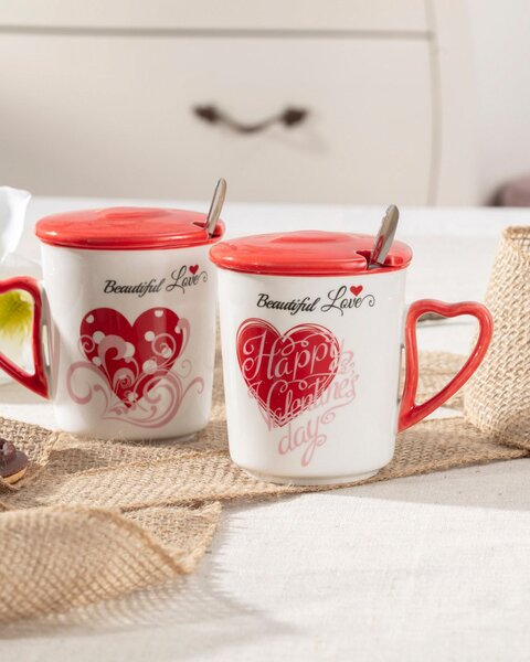 Sada hrnků s víčkem Beautiful Love I 350ml
