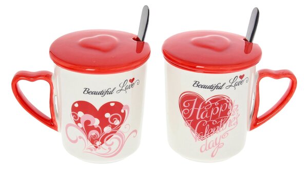 Sada hrnků s víčkem Beautiful Love I 350ml