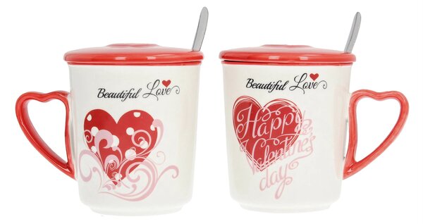 Sada hrnků s víčkem Beautiful Love I 350ml