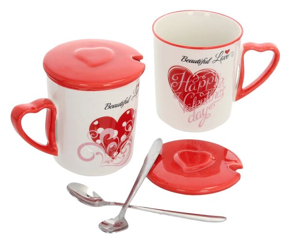 Sada hrnků s víčkem Beautiful Love I 350ml