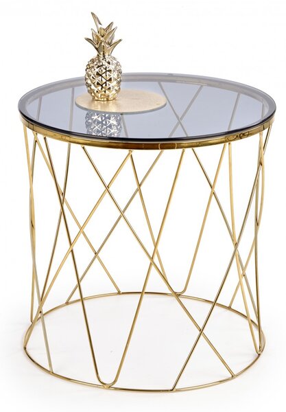 HALMAR Odkládací stolek Selena sklo/zlatý