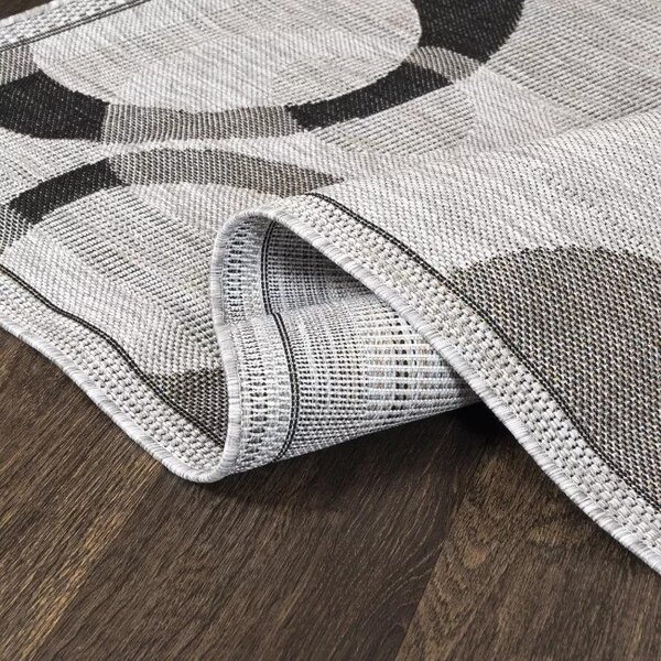 Makro Abra Kusový koberec Sisal MELISSA KH80A Kruhy šedý Rozměr: 60x100 cm