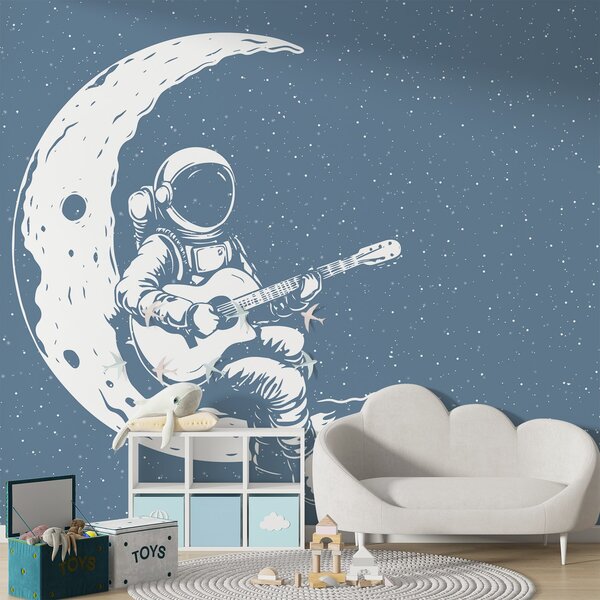 Fototapety Kosmonaut, měsíc, kytara, Fototapety space, w04514v2 : uwalls.cz