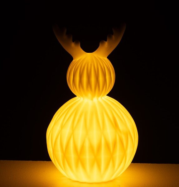 Bílá porcelánová lampa jelen Deer Led - Ø 13*23 cm - J-Line by Jolipa
