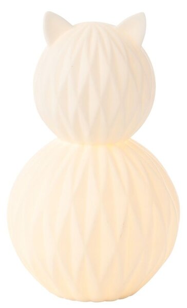 Bílá porcelánová lampa kočka Cat Led - Ø 13*22 cm - J-Line by Jolipa