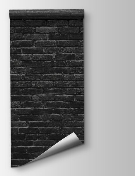 Fototapeta Černá cihlová zeď s bílou skvrnou, Fototapety s texturou, Populární fototapety, u53027 - Tapeko.co.cz