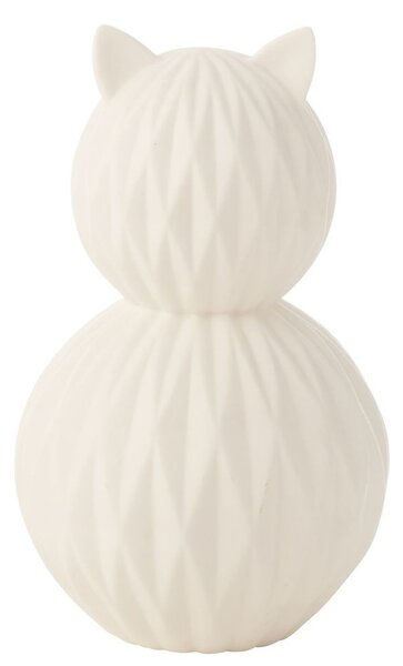 Bílá porcelánová lampa kočka Cat Led - Ø 13*22 cm - J-Line by Jolipa