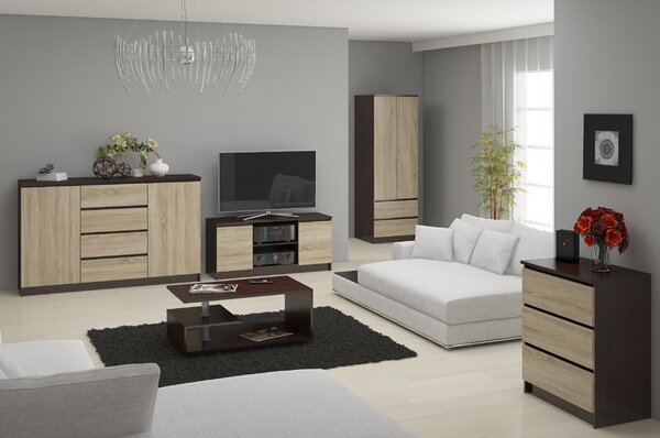 Komoda Kuwait 3D 3D (wenge + dub sonoma). Akce -19%