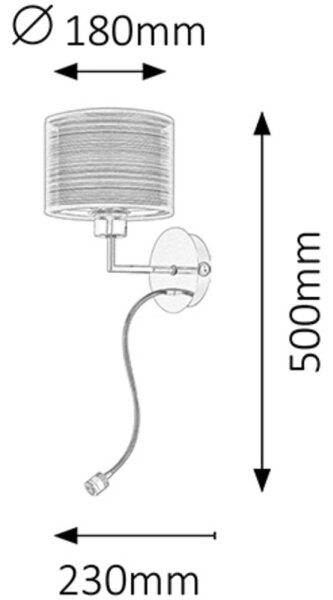 Rabalux 2629 - LED Nástěnné svítidlo ANASTASIA E27/60W + LED/1W
