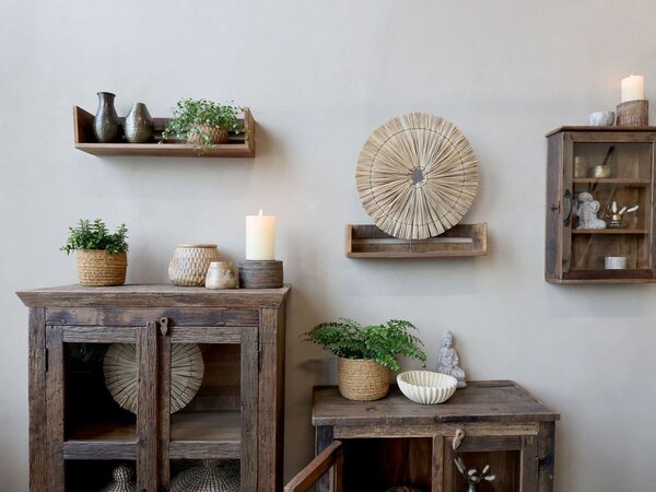 Hnědá antik dřevěná nástěnná polička Grimaud - 50*13*12 cm - Chic Antique