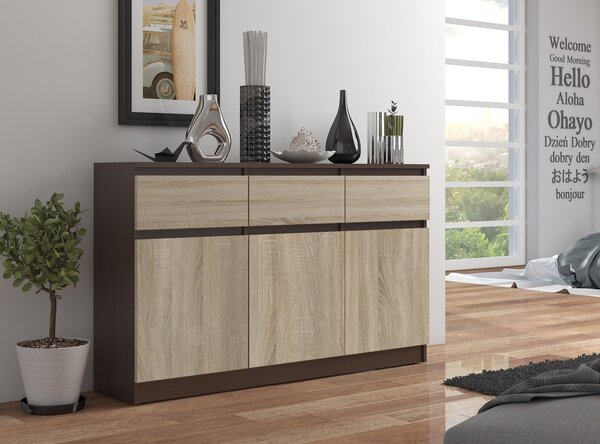 Komoda Kuwait 3D 3D (wenge + dub sonoma). Akce -19%