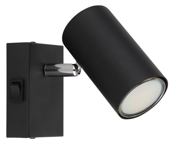 Globo 57911-1B ROBBY - Nástěnné bodové svítidlo v černé barvě s vypínačem, 1 x GU10 (Nástěnné bodové svítidlo s vypínačem)