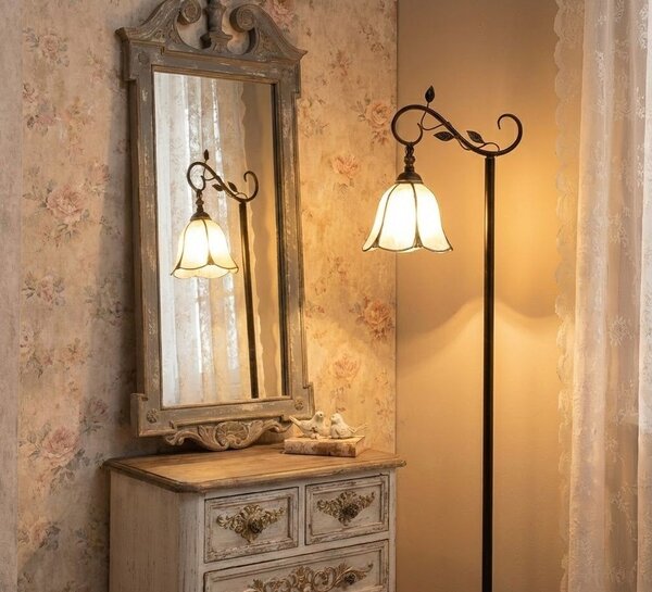 Stojací lampa Tiffany Brownia - 36*25*152 cm - Clayre & Eef