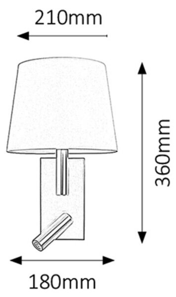 Rabalux 6539 - LED Nástěnné svítidlo HARVEY E27/40W + LED/3W
