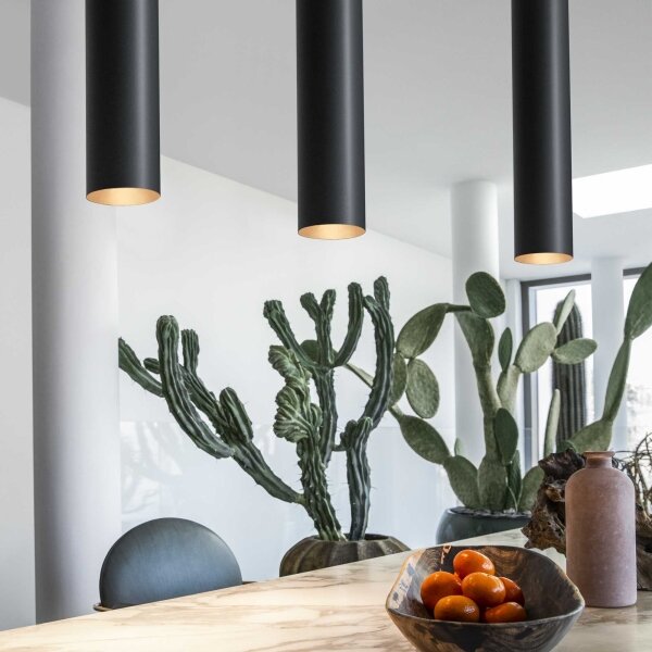 Ideal Lux - LED Lustr na lanku LOOK 1xGU10/7W/230V CRI 90 pr. 6 cm černá