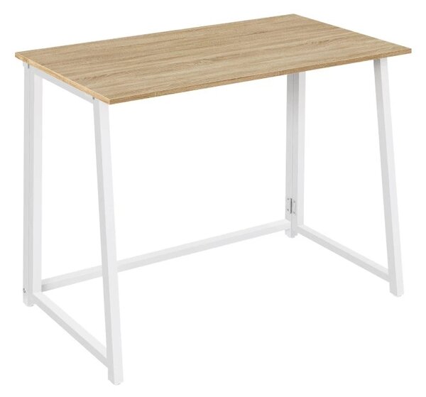 Set do pracovny ZARIMO stůl 80x40 cm, bílá/dub sonoma + křeslo AVOLA VELVET, světle modré