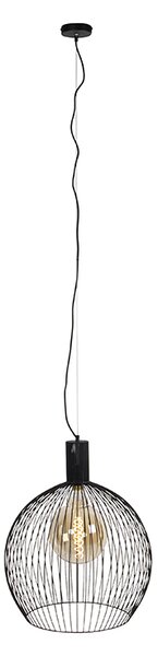 Designové kulaté závěsné svítidlo černé 50 cm - Dos