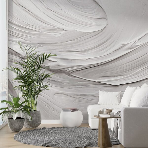 Fototapety Abstraktní texturované bílé tahy štětcem imitující vířící vzor, neutrální, minimalistická, Fototapety abstraktní, w09394 : uwalls.cz