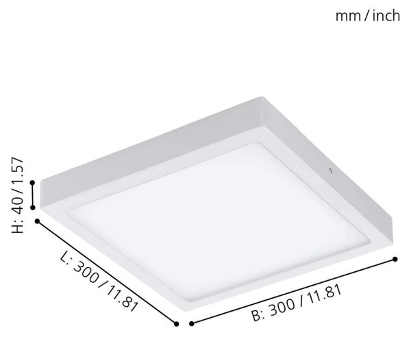Eglo 33209 - LED RGBW Stm. stropní svítidlo FUEVA-C LED/21W/230V 30x30 cm bílá