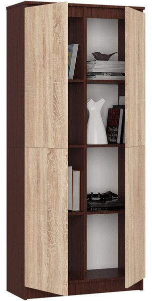 Policová skříň Rainer II (wenge + dub sonoma)